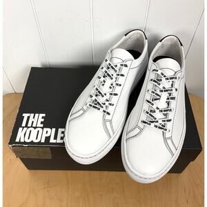 The Kooples Unisex White Leather Lace Up Sneakers‎ NIB Size FR 41/US 8 M/US 10 W